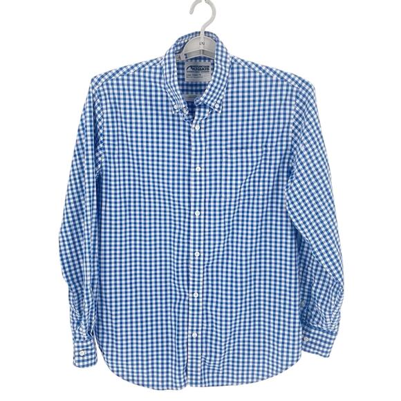 Mountain Khakis Classic fit blue white checked button down 100% cotton size L - Picture 1 of 8